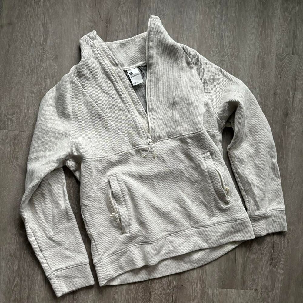 All In Motion Gray and White Half Zip Sweatshirt
